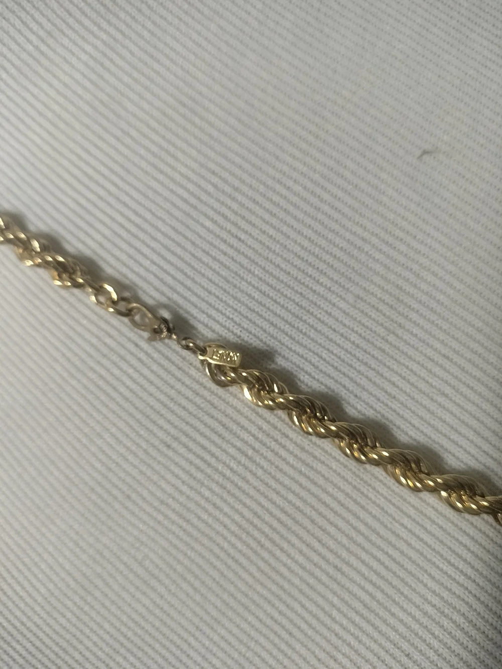 Monet Tagged Gold Rope Chain 24